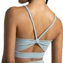 Colorfulkoala Women's Dreamlux Bowknot Strappy Sports Bras Light Impact Workout Yoga Tops (XL, Faded Denim)
