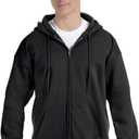 Hanes Men's Ultimate Full-Zip Hoodie, Men's Hooded Fleece Sweatshirt with Zipper (Large, Black)