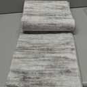 KOZYFLY Modern Abstract Washable Rug Runner 2x8 Hallway Runner Rug Non-Slip Soft Kitchen Runner Rugs, Print Grey-Beige Striped Carpet Runner for Entryway Bathroom Laundry Room Foyer