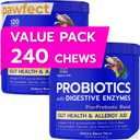 Vet Approved Probiotics & Digestive Enzymes for Dogs | Gut Health & Digestive Function Support | Pumpkin & Omega | Diarrhea, Seasonal Allergies & Itching | Prebiotic Supplement Chew (Pack of 2)