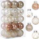 Clear Plastic Christmas Ball Ornaments, 30ct 2.36 Inch Champagne Balls for Tree Decoration - Shatterproof for Holiday Wedding Party Gifts