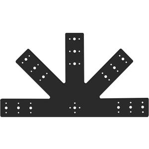 24x13.5 Gable Plate Pergola Truss Roof Plate Connector Heavy Duty 12 Pitch Powder Coated Black