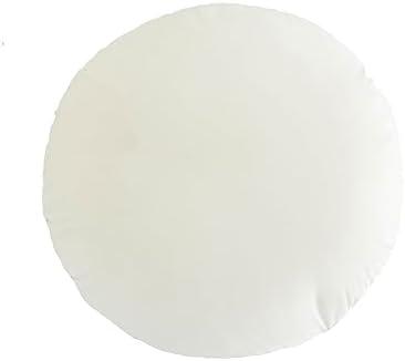 Jiyohai White Round Throw Pillow, 18" Soft Dutch Velvet Round Decorative Throw Pillow Floor Pillow Cushion Circle Pillow for Couch Sofa Bed Chair Car Office Living Room