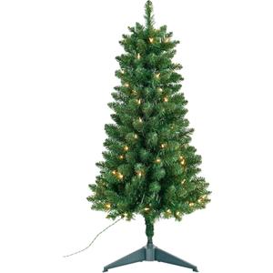Pre-Lit Artificial Christmas Tree 4Ft, Plug in Desktop Xmas Tree with 70 Lights 210 Branch Tips Mini Christmas Tree Decoration Indoor Outdoor (Green)