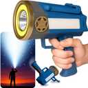 Star Patrol Mega-Bright Rechargeable Spotlight, AS SEEN ON TV, Tactical & Emergency Flashlight, 10 Modes, Turbo Boost Up to 100%, Built-in Kickstand & Phone Charger, for Camping, Emergencies, Walking