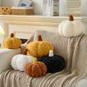 Pumpkin Pillow, Fall Decorative Pillows for Couch, Pumpkin Plush Throw Pillows for Bed (White, 11 Inches)