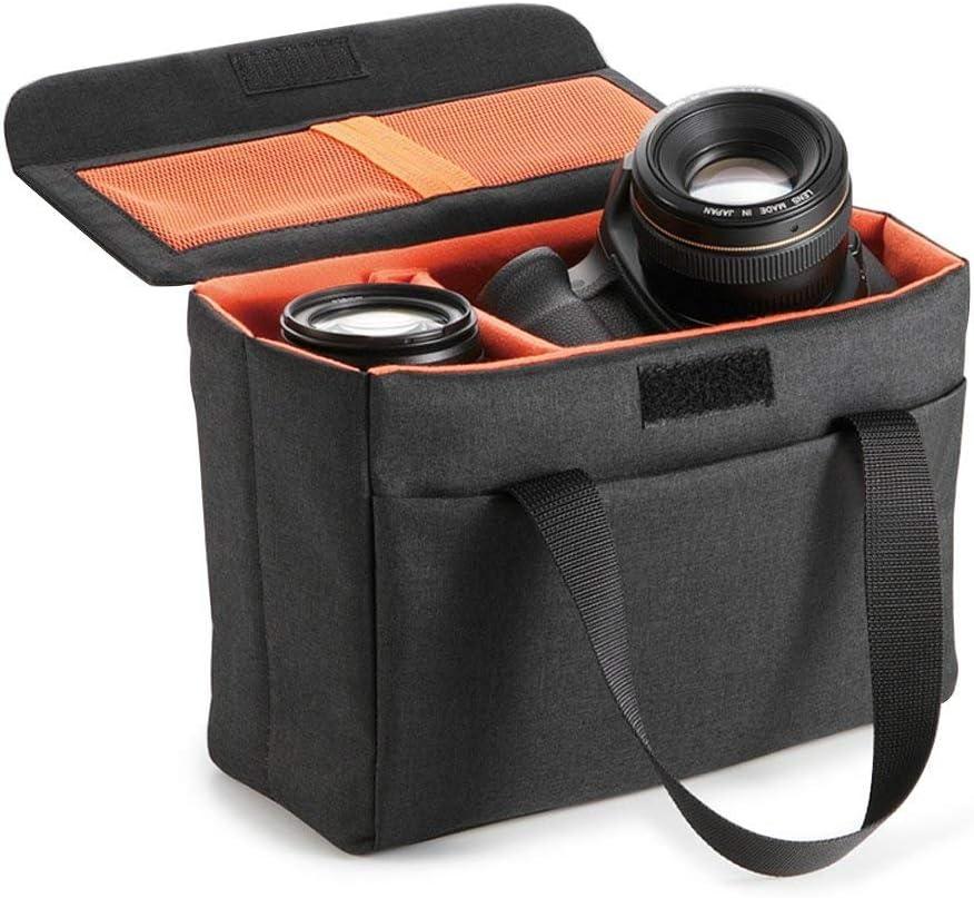 BAIGIO Camera Insert Bag Camera Cube Foldable Camera Bag Insert with Handle DSLR SLR Camera Insert for Backpack Shockproof and Water-resistant Protective Camera Inner Organizer (Black)