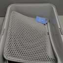 Stainless Steel Litter Box | XL Enclosed Cat Litter Boxes with Lid for Big Cats | High Sided, Anti-Urine Leakage | Non-Stick Bottom & Includes Litter Mat & Metal Scoop (Silver Gray)