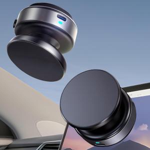 Hands-Free Stable Anti-Shake Electric Suction Cup Phone Mount, 360 Adjustable Vacuum Magnetic Car Phone Holder for Car Vlogging Travel, for Magsafe iPhone 16e 16 Pro Max 15 14 13 (Silver)