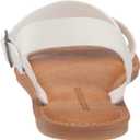 Amazon Essentials Women's Two Strap Buckle Sandal (7 Wide, White)