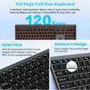 JOMAA Dual Mode Wireless Keyboard, 2.4G Bluetooth 3 Devices Switch, Quiet Scissor Switch Keys, Backlit with Multimedia Shortcut Keys, for Windows/Mac/iOS/Android PC Laptop Tablet