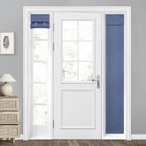 HOMEIDEAS 100% Blackout Sidelight Curtains for Front Door, Side Door Window Curtains and Small Window, Thermal Insulated Covering, 1 Panel, W12 X L54 Inch, Stone Blue