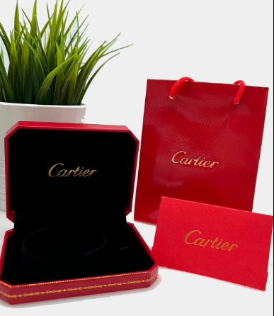 Cartier Bracelet/Watch Empty Case Red Suede Jewelry Box And Gift Bag 