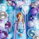 2 x 60pcs Snow Balloons - 12 Inch Purple & Blue Latex Helium Balloons for Birthday Party Arch Garland Kit - Boys & Girls Themed Decorations