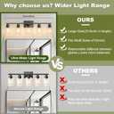 Unicozin Modern Bathroom Light Fixtures, 5 Light Vanity Lights Over Mirror, Black Wall Lamp with Clear Glass for Living Room Cabinet Bedroom Porch