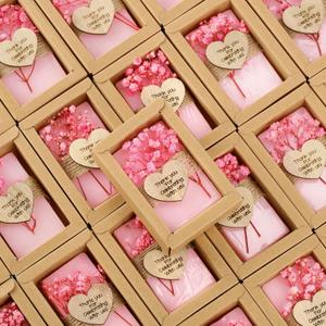 Demissle 30 Pcs Mini Scented Soap Wedding Party Favors Gifts Baby Shower Bridal Shower Handmade Natural Soap Favors for Guests in Bulk for Wedding Souvenirs Engagement Party(Pink)