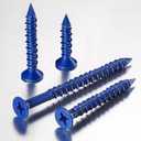 WenSilon(100 PCS) 3/16" Concrete Screw Anchor Kit Blue Flat Head for Anchoring to Masonry, Block or Brick Stucco