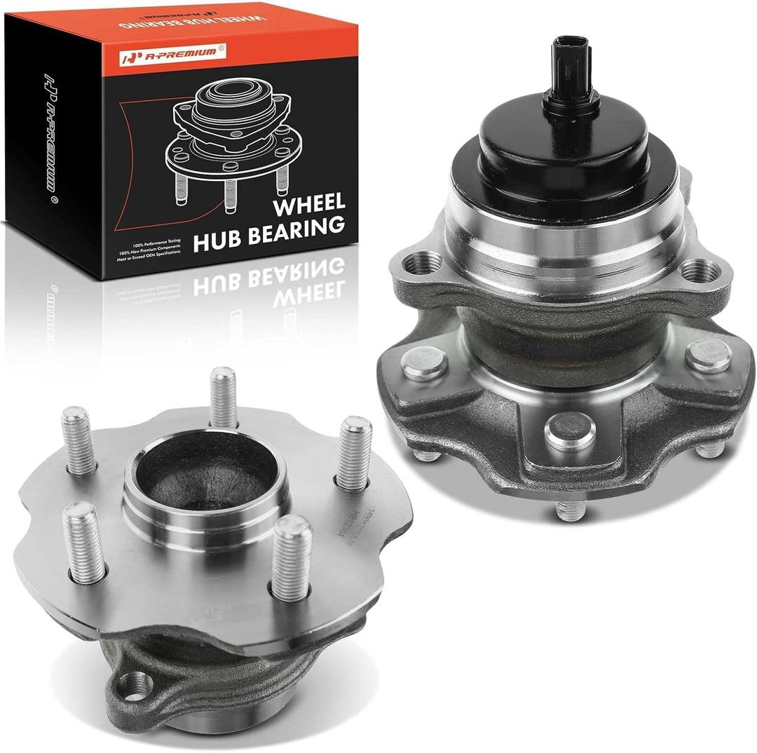 A-Premium 2 x Rear Wheel Bearing and Hub Assembly with ABS & 5-Lug Compatible with Toyota Highlander 2014-2020 & Lexus RX350 2010-2019, RX350L 2018-2019, RX450h 2010-2015, FWD Only