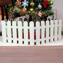 Hrpa Christmas Tree Fence,4pcs White Plastic Picket Fence for Miniature Home Garden Christmas Xmas Tree Wedding Party Decoration