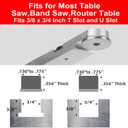 GOINGMAKE Table Saw Miter Gauge with Micro Adjustable Flip Stop and Extendable Fence and Quick Angle Stop for Table Saw Band Saw Router Table Fit 3/8 x 3/4" T Slot for Woodworking Crosscut, Miter Cut
