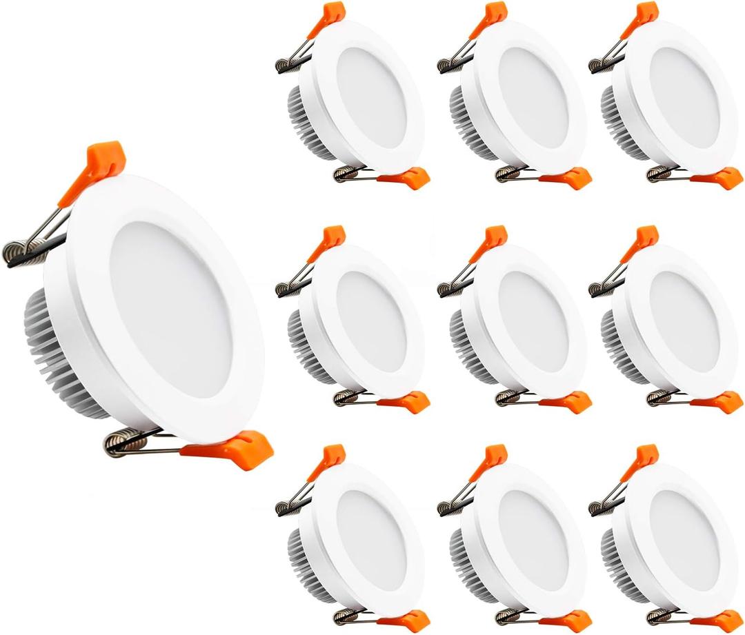 YGS-Tech 2 Inch LED Recessed Lighting, Dimmable Downlight 3W(35W Halogen Equivalent), CRI80, 3000K Warm White Ceiling Light with LED Driver(10 Pack)