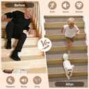 Stair Treads Non Slip, 15 Pack 8" X 30" Beige Stair Runners for Wooden Steps Non Slip with Reusable TPE Adhesive Backing, Carpet Stair Treads for Kids Elders and Pets, Machine Washable, Anti-Fall