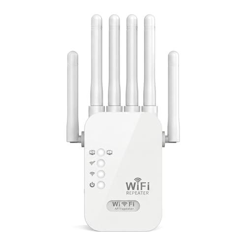 WiFi Extender - 2026 Upgraded (6 Directional Antennas) Signal Intensifier,1200Mbps WiFi Extender Signal Booster, Wireless Remote Amplifier, WiFi Repeater with Ethernet Port, White