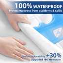 MEELUS Padded King Mattress Protector, Breathable Waterproof Mattress Pad Cover Fitted Deep Pocket 8"-21", Soft Noiseless Mattress Cover Washable Cooling for Home Hotel Bedroom, White
