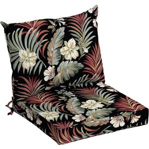 Arden Selections Outdoor Dining Chair Cushion, 21 x 21, Water Repellent, Fade Resistant 21 x 21, Simone Black Tropical