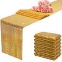 12x108 inch Gold Sequin Table Runner Sparkly Glitter Table Linens 6 Packs for Party Decorations Wedding Birthday Baby Shower Engagement Anniversary