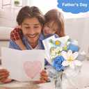 Crochet Flowers Bouquet, Crochet Rose Knitted Flower Bouquets for Valentine's Day, Mother's Day, Birthday for Woman, Man, Girlfriend, Wife, Lover, Mom (Blue-1)