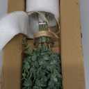 Eucalyptus Stems in Glass Vase with Faux Water, 13.7" Eucalyptus Fake Plants for Home Bathroom Office Kitchen Farmhouse Shelf Centerpiece Coffee Table Decor(Sage Green)