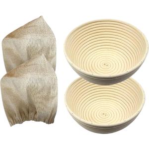 7 Inch Round Bread Banneton Proofing Basket Set of 2 Sourdough Proofing Basket kit for Artisanal Baking – Bread Making Tools For Professional & Home Bakers (7 inch round- 2 pack)