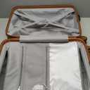 Kono Expandable 20 Inch Large Checked Luggage: ABS+PC Hardside Trolley Travel Case - Hard Shell Suitcase with TSA Lock, Black Brown