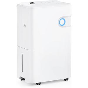 55Pints Dehumidifier with Drain Hose, 5,500 Sq.Ft Dehumidifier for Basement, 5L/1.32 Gallon Tank, Energy Star Cert. 42dB, Humidity Display Ring, Humidity Remover for Home, Bedroom & Bathroom