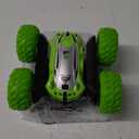 KKONES Remote Control Car, 2.4GHz Electric Race Stunt Car, Double Sided 360 Rolling Rotating Rotation, LED Headlights RC 4WD High Speed Off Road Gift for 3 4 5 6 7 8-12 Year Old Boy Toys (Green)