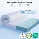 VALUXE 3 Inch Gel Memory Foam Mattress Topper Queen Size High Density Cooling Pad Pressure Relief Bed Topper (with Removable & Washable Bamboo Cover)