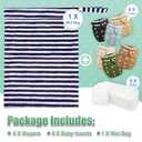 wegreeco Cloth Diapers 6 Pack with 6 Inserts & 1 Wet Bag, Washable Cloth Diapers for Babies, One Size Adjustable Reusable (Warm Colour)