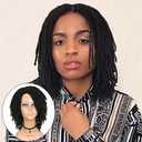 HANNE Short Dreadlock Wigs for Black Women and Men Afro Crochet Twist Braided Faux Locs Wig for African Americans Curly Braiding Full Wigs (Black Wig)
