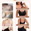 INNERSY Womens Plus Size Wireless & Seamless Supportive Full Coverage Bras Push Up No Underwire Bra for Everyday Comfort (Black, 1XL)