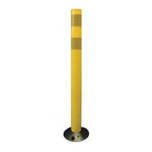 Delineator Post, Yellow, 36" H x 3" Dia., Plastic Base, Polyurethane Delineator, No Retroreflective Collar, 3.5 lb,