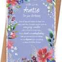 2 x Aunt Birthday Card, Happy Birthday Card Gifts for Aunt from Niece Nephew