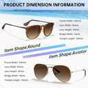 STGATN 2 Packs Round & Aviator Polarized Sunglasses for Women Men UV400 Protection (A. Round Matte Tortoise/Gradient Brown + Aviator Gold/Gradient Brown)