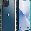 for iPhone 13 Case Waterproof Shockproof Dustproof Full-Body Sturdy with Camera Lens Protector and Built-in Screen Protector,Underwater Full Sealed Cover Protective for iPhone 13 (Teal)