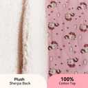 Kids Sherpa Throw Blanket  Soft Cotton & Warm Sherpa Toddler Blanket, Pink Unicorn & Clouds Pattern, Plush Winter Bed Throw, 40 x 60 inches