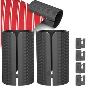 Wrapping Paper Cutter 2-Pack, Gift for Women Wrap Cutter Tool with Replaceable Blades, Christmas Wrapping Paper Cutter for Rolls, Holiday Gift Wrapping Accessories & Stocking Stuffers, Black