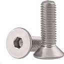 M6-1.0 x 30mm Flat Head Socket Cap Screws Countersunk Bolts, Stainless Steel 304, Bright Finish, DIN 7991, Allen Socket Drive, 20 PCS