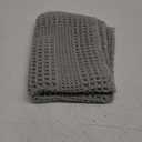 AMOAMI Waffle Bath-Mat, Absorbent Bath Mats for Bathroom Non Slip, Machine Washable Bathroom Rugs with Tassels Ultra Soft Boho Bath Rugs for Floor 17"x24" Grey