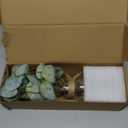 Muhanjia Artificial Eucalyptus Stems in Glass Vase with Faux Water,3Pcs Fake Plant with Double-Sided Green Leaves for Centerpiece(Double-Sided Green Eucalyptus)