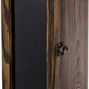 MyGift Wine Bottle Gift Box with Translucent Black Acrylic Window, Decorative Wine Holder Display, Whiskey Collector Storage Case with Metal Latch Closure, Rustic (Burnt Wood)